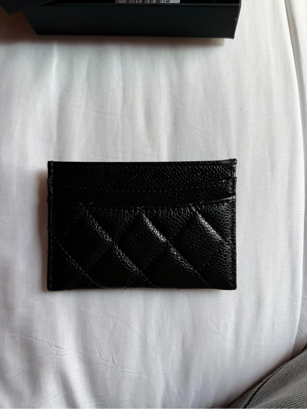 CHANEL Black Card Holder Box with Logo